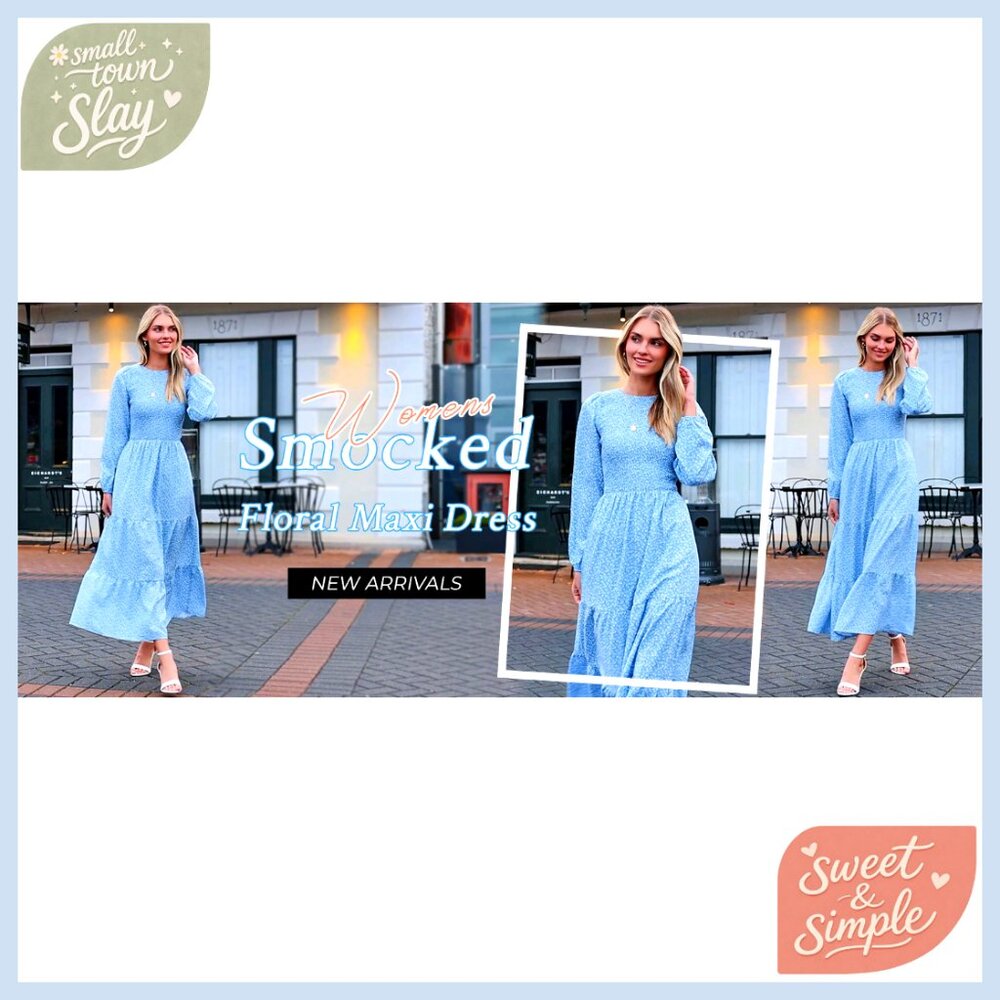 Long Sleeve Floral Maxi Dress Smocked Tiered Casual Flowy Maternity - Picture 7 of 7